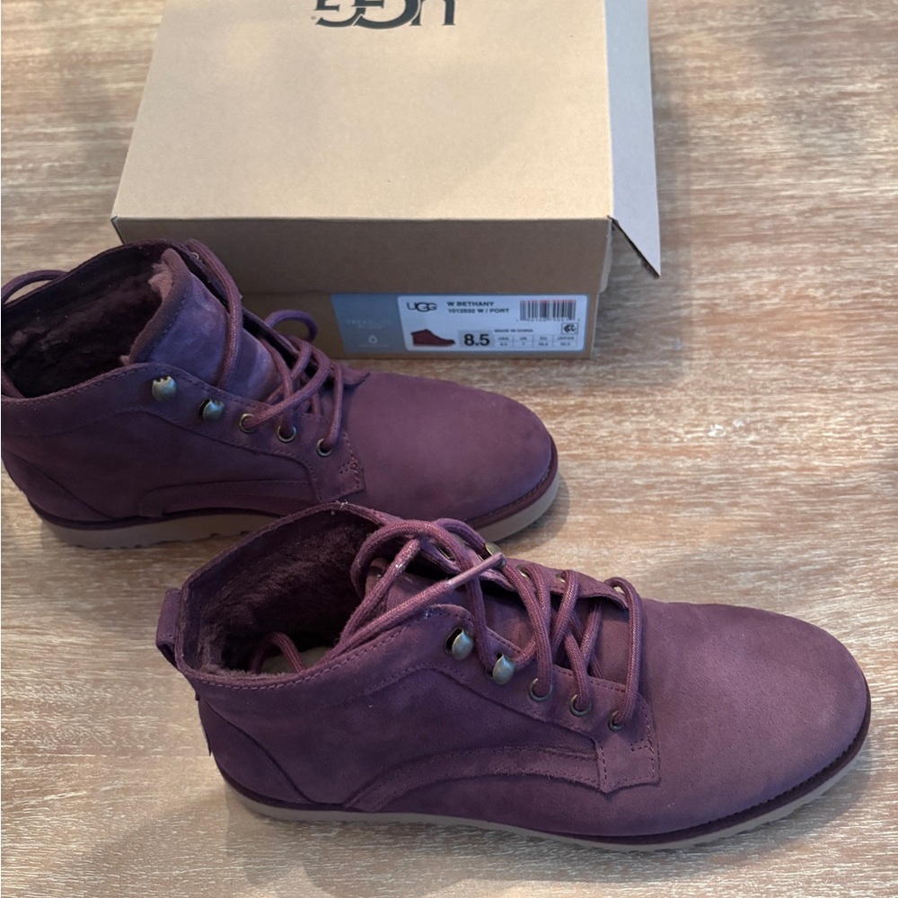 UGG Plum Lace-Up Boots